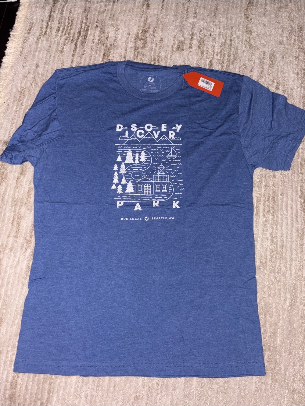 oiselle men’s as L Blue Discovery Park Graphic Tee